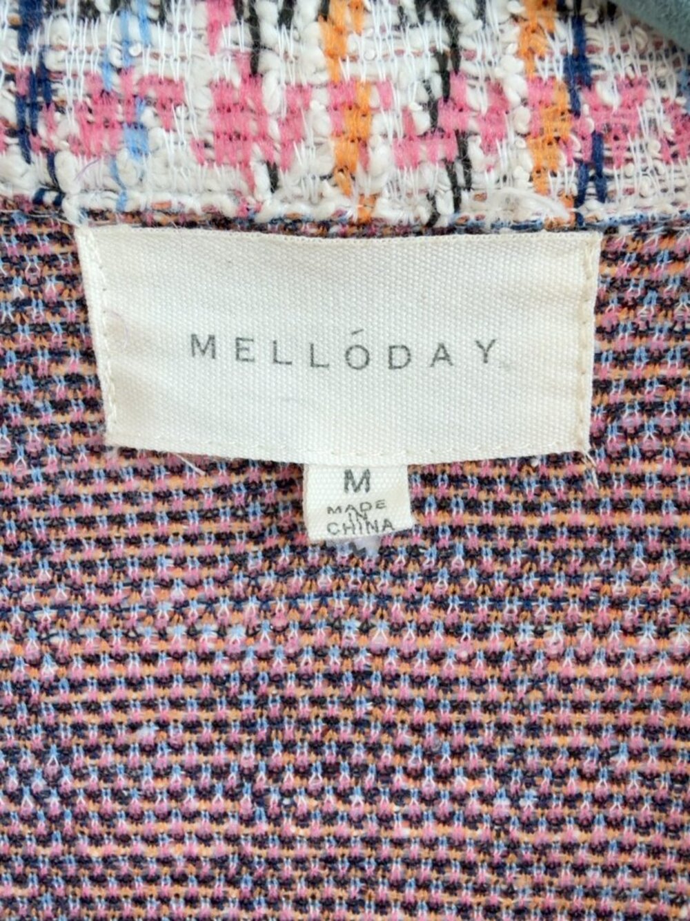 MELLODAY Multicolor Tweed Longline Blazer Cardigan – M - Picture 3 of 6